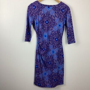 J. McLaughlin Catalina Cloth Ruched Side Dress Size XS